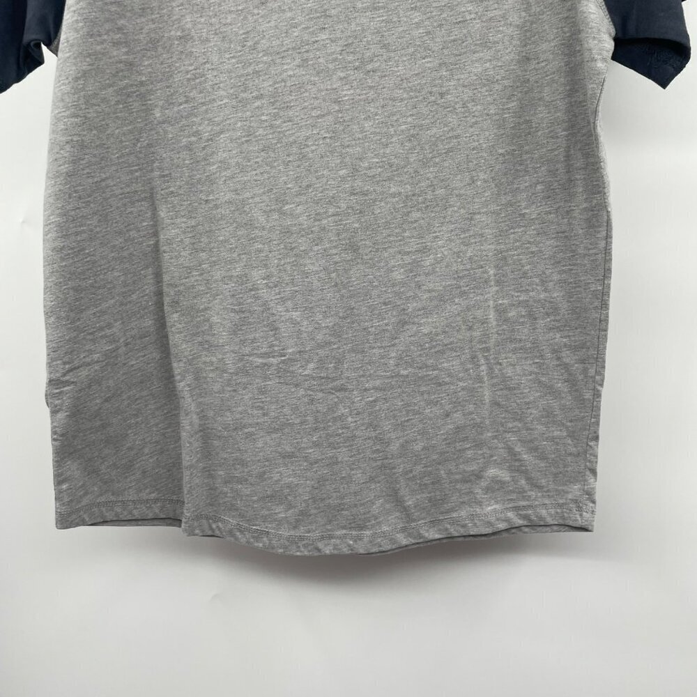 Desplato Men's Henley T-Shirt Gray/Blue Size Small - Picture 3 of 8